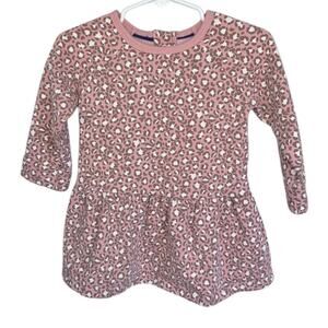 Baby Boden Fleece Lined Cheetah Dress - Size 6-12 months